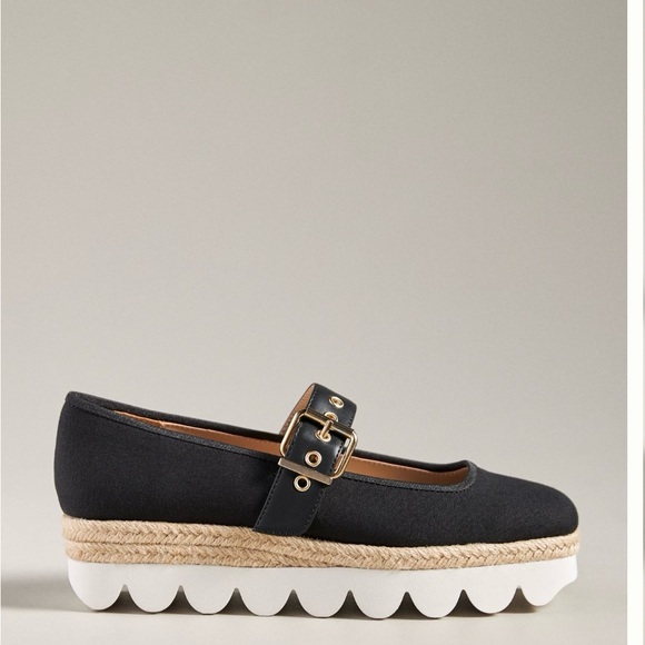 Anthropologie Black Platform Shoes with White Soles - Picture 2 of 4